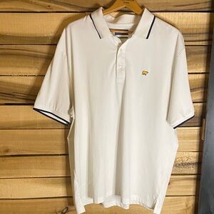 Jack Nicklaus Golden Bear White Polo golf Shirt size XL black trim Staydri